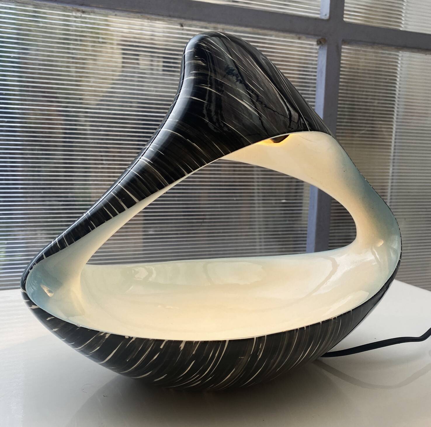 Ariele ceramic lamp, 1950s, Italy, Ariele Torino