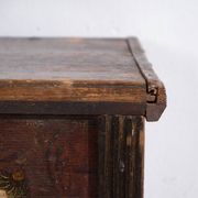 Central European wedding chest in polychrome pine with floral cartouches – Tyrol, circa 1890