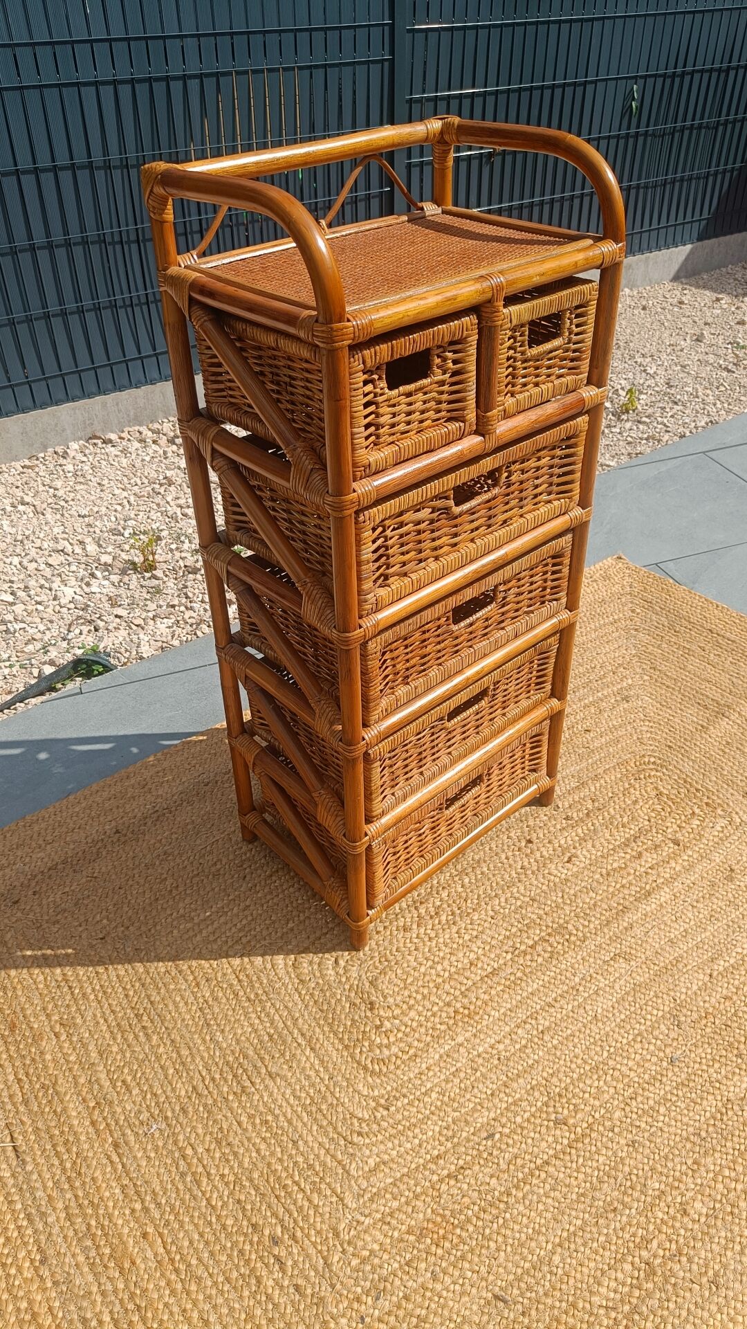 Chiffonnier commode en rotin
