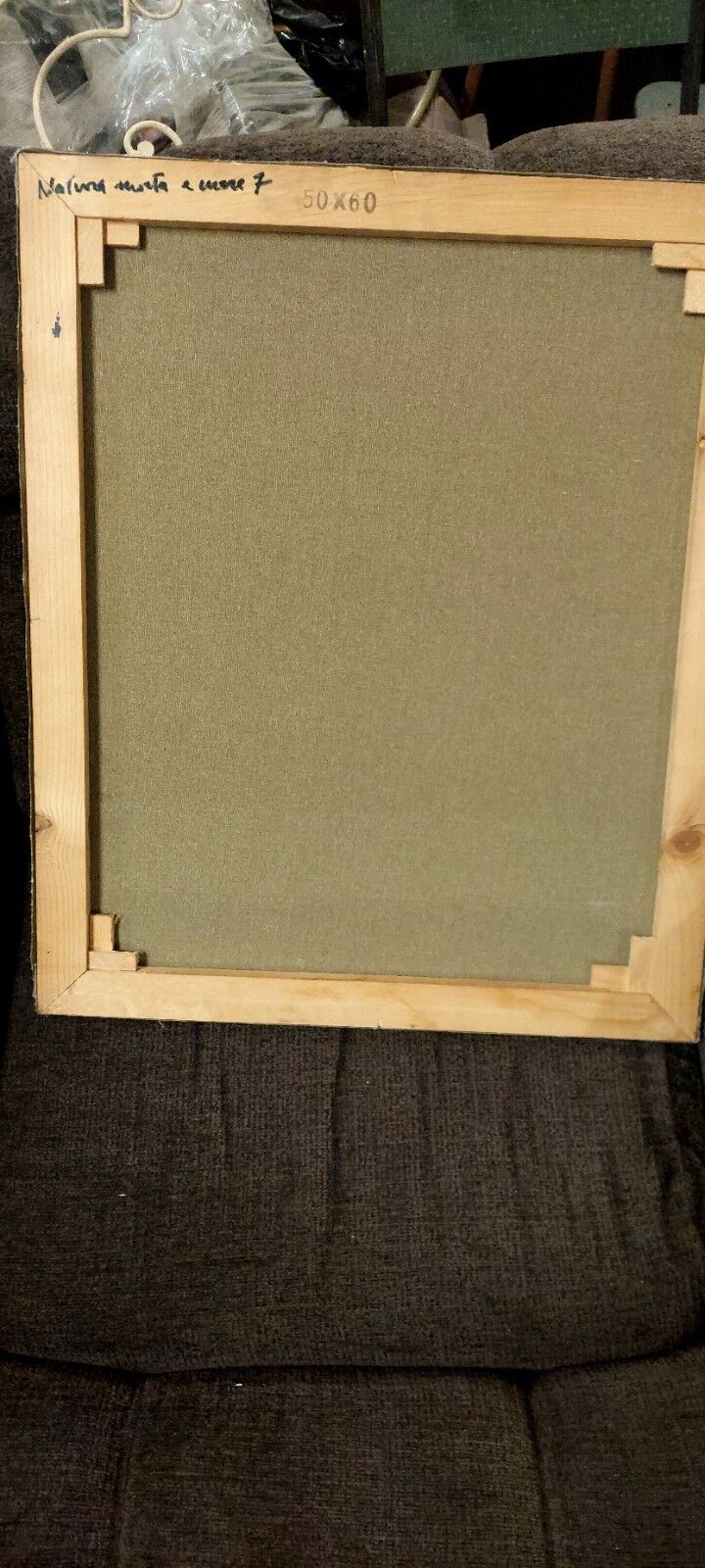 Oil painting on canvas "Still Life and Sea 7" Franco Prayer (1924) 60x50 cm