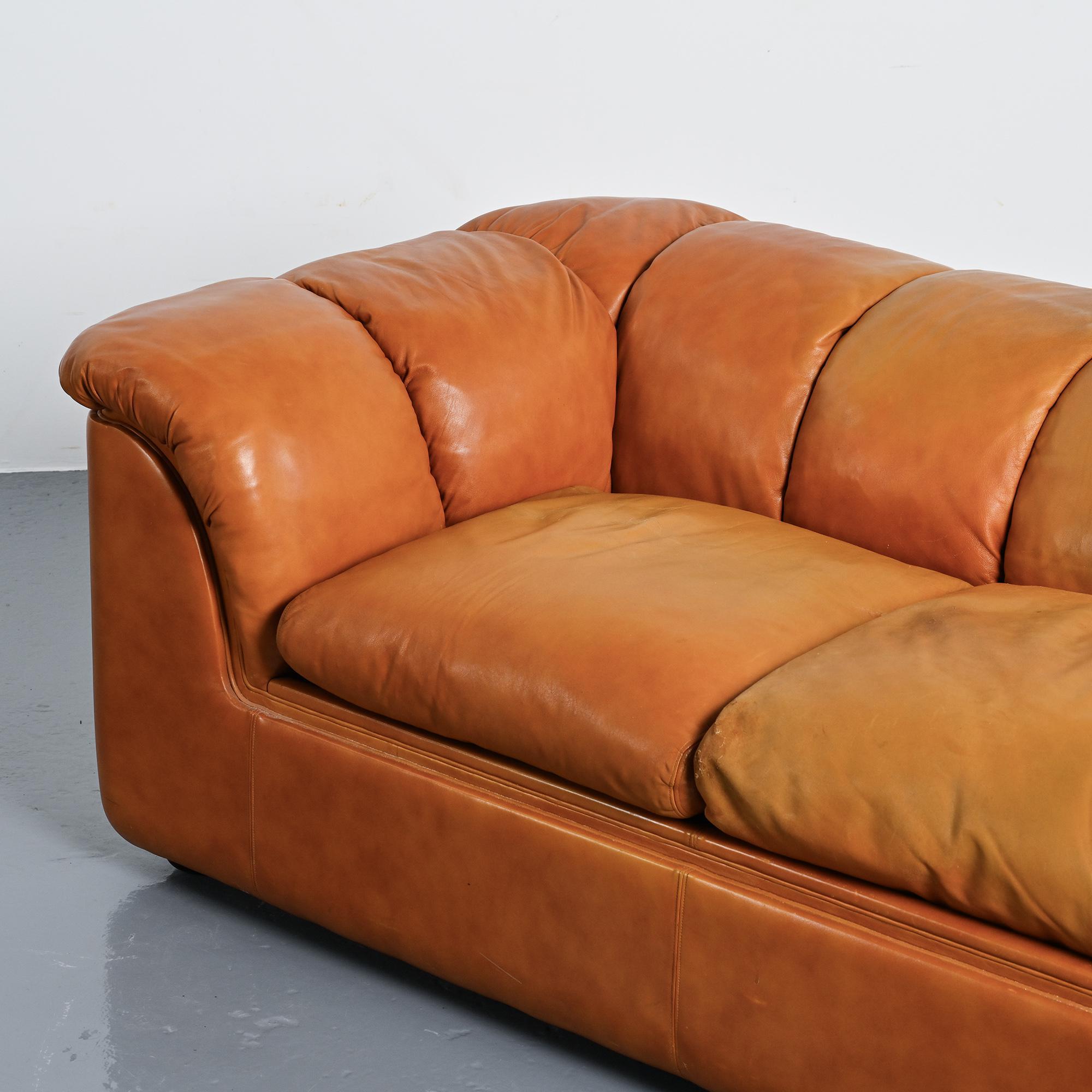 Cocker leather sofa, Bresciani, Poltrona Frau, around 1975
