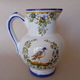 Angoulême earthenware pitcher "Le Renoleau" Moustiers decor