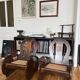 Pair of Art Deco armchairs in wood and cane.