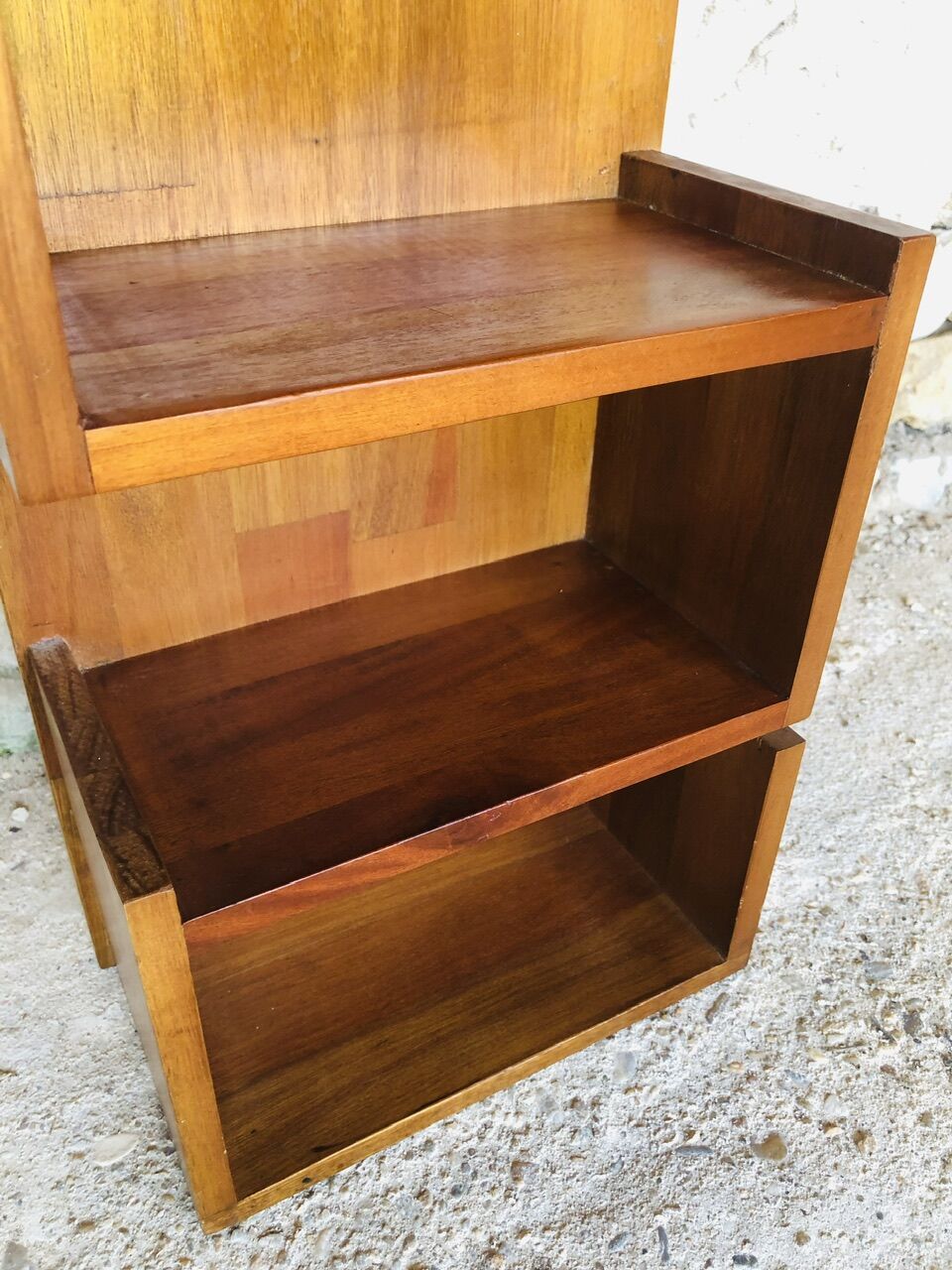 Vintage straight wall shelf, Scandinavian teak style, Circa 70's