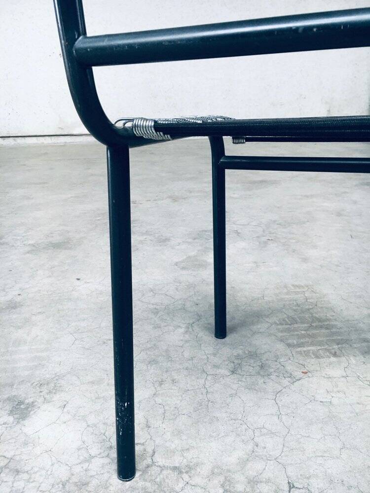 Postmodern sandows chairs attributed to rene herbst for ecart international, 1980s, set of 6