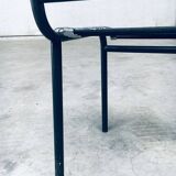 Postmodern sandows chairs attributed to rene herbst for ecart international, 1980s, set of 6