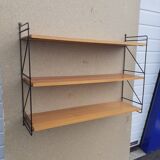 Wall shelf type String Scandinavian style 70s in beech
