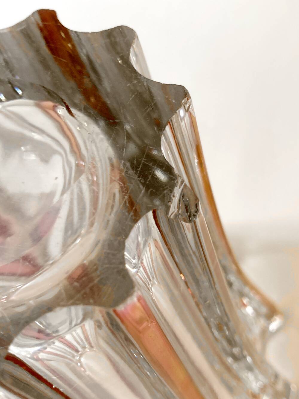 Glass vase signed Pierre D'Avesn, 1940s