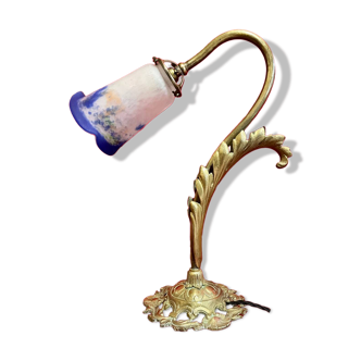 Art Deco lamp, glass paste “Noverdy” 1920