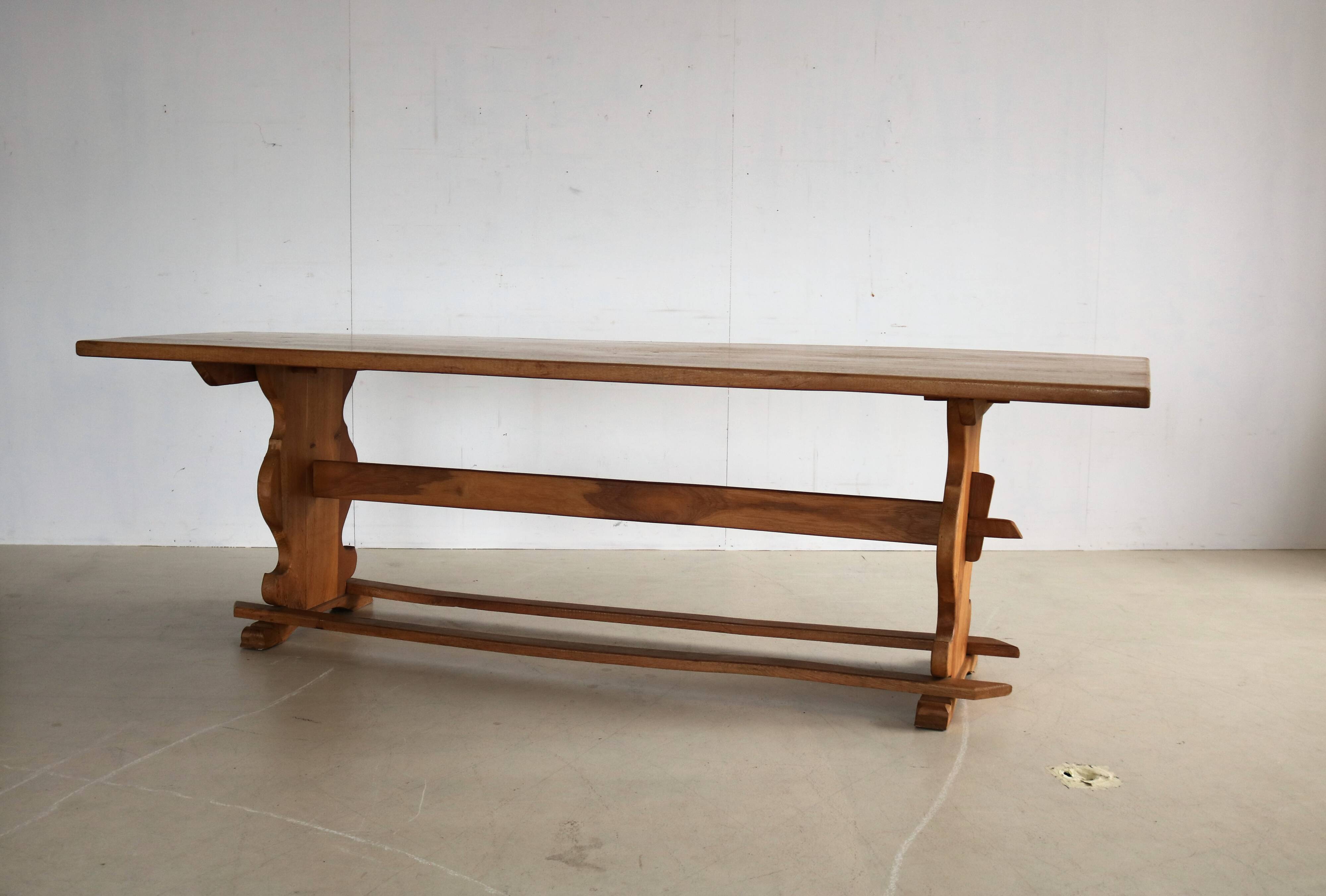 vintage massive oak dining table