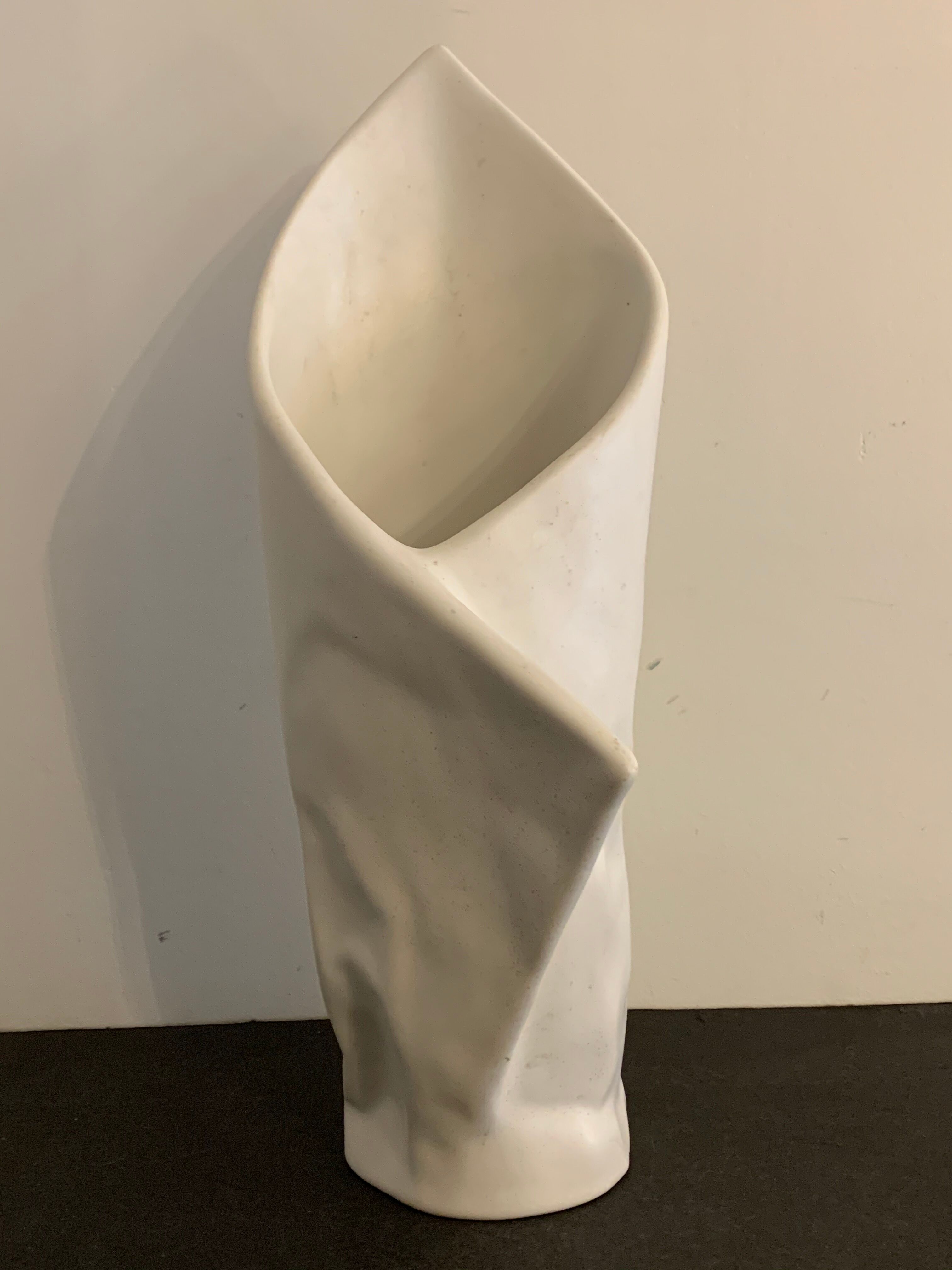 Carole Mc Nicoll white ceramic vase for Axis Design 1990