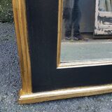 Miroir d'époque art deco noir et or 81x111cm