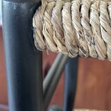 Vintage straw nesting stools, 60s design