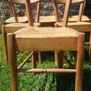 6 bistro chairs in straw and beech