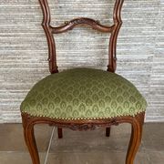 Pair of 19th century Louis XV style chairs, Napoleon III period in walnut