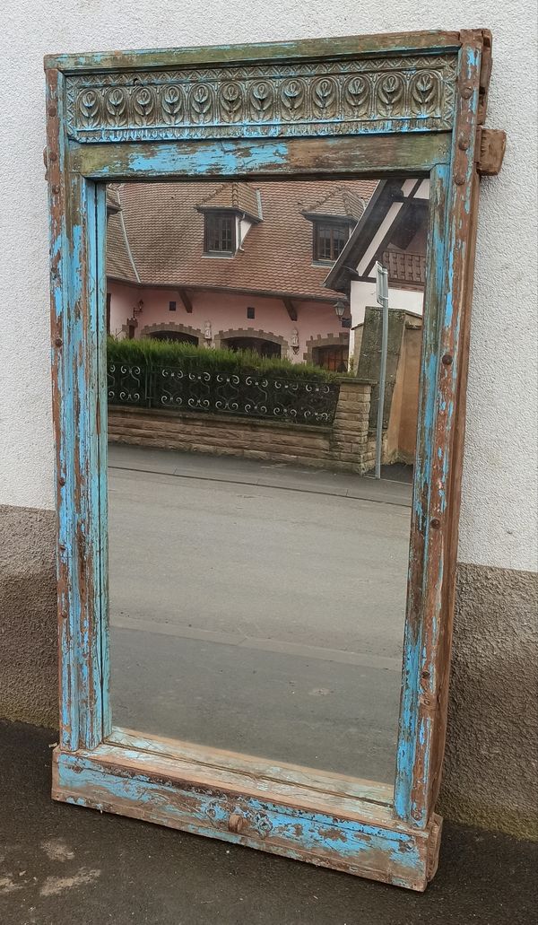 Miroir dans cadre en bois ancien, 174x100 cm