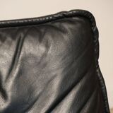 Vintage armchair by Johan Bertil Häggström for Ikéa in leather and chrome metal, 1970s