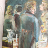 Ancient painting, wood-painted theatre decoration