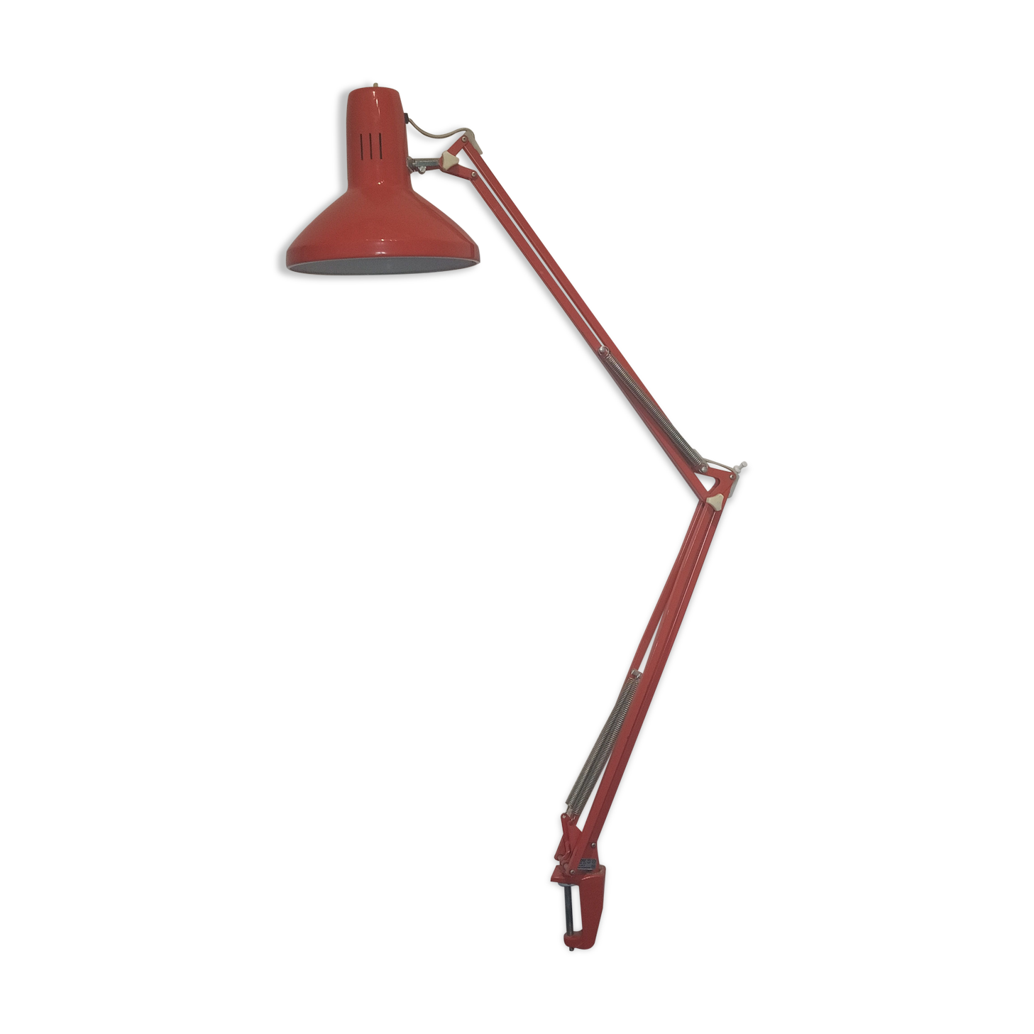 Articulated desk lamp orange ledu scandinavian design suedois