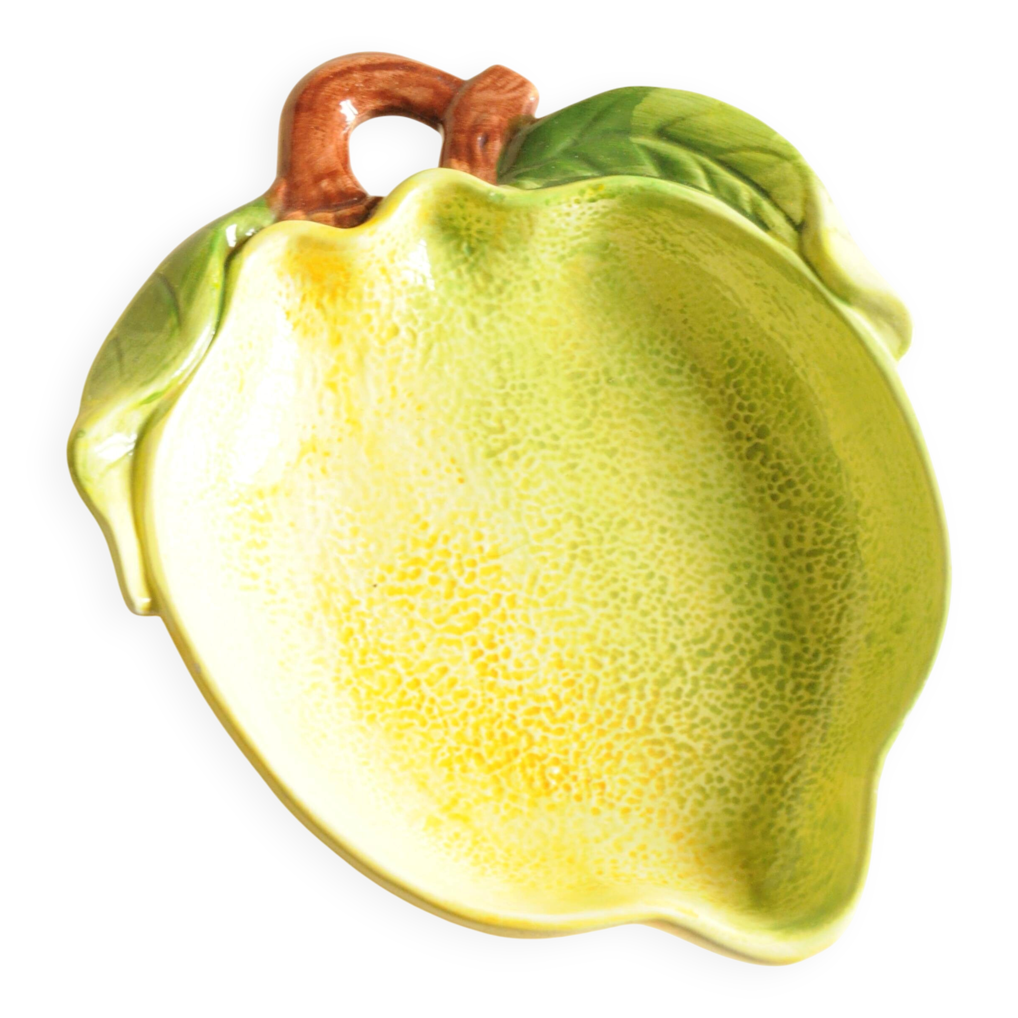 Lemon Barbotine Plate – Yellow Green Bowl – Mediterranean Dish