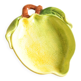 Assiette Citron Barbotine – Coupelle Jaune Vert – Plat Méditerranéen