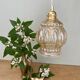 Vintage globe pendant light in bubbled amber glass