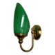 Vintage 1980 green opaline and brass wall light.