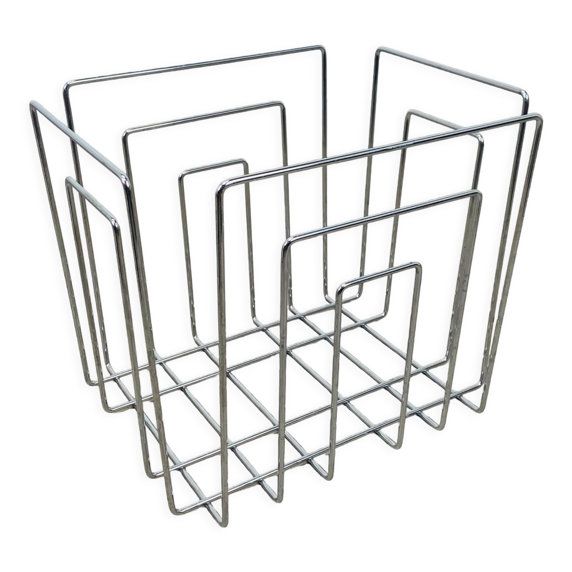 Magazine holder in chromed metal by Willi Glaeser for TMP 80s