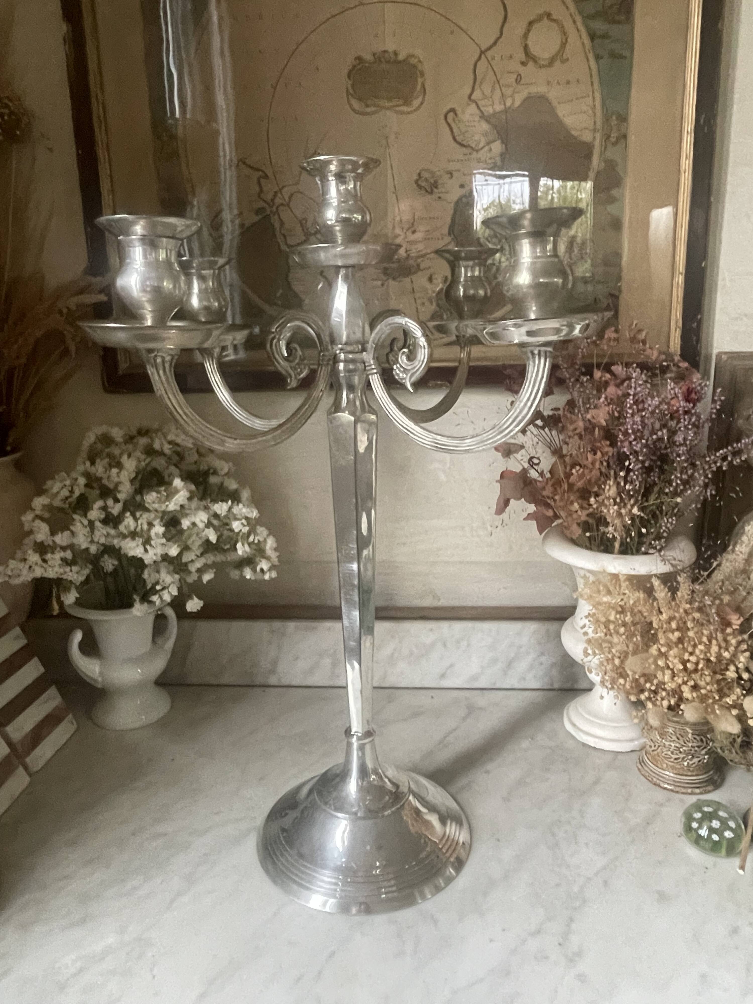 52cm silver-plated metal chandelier