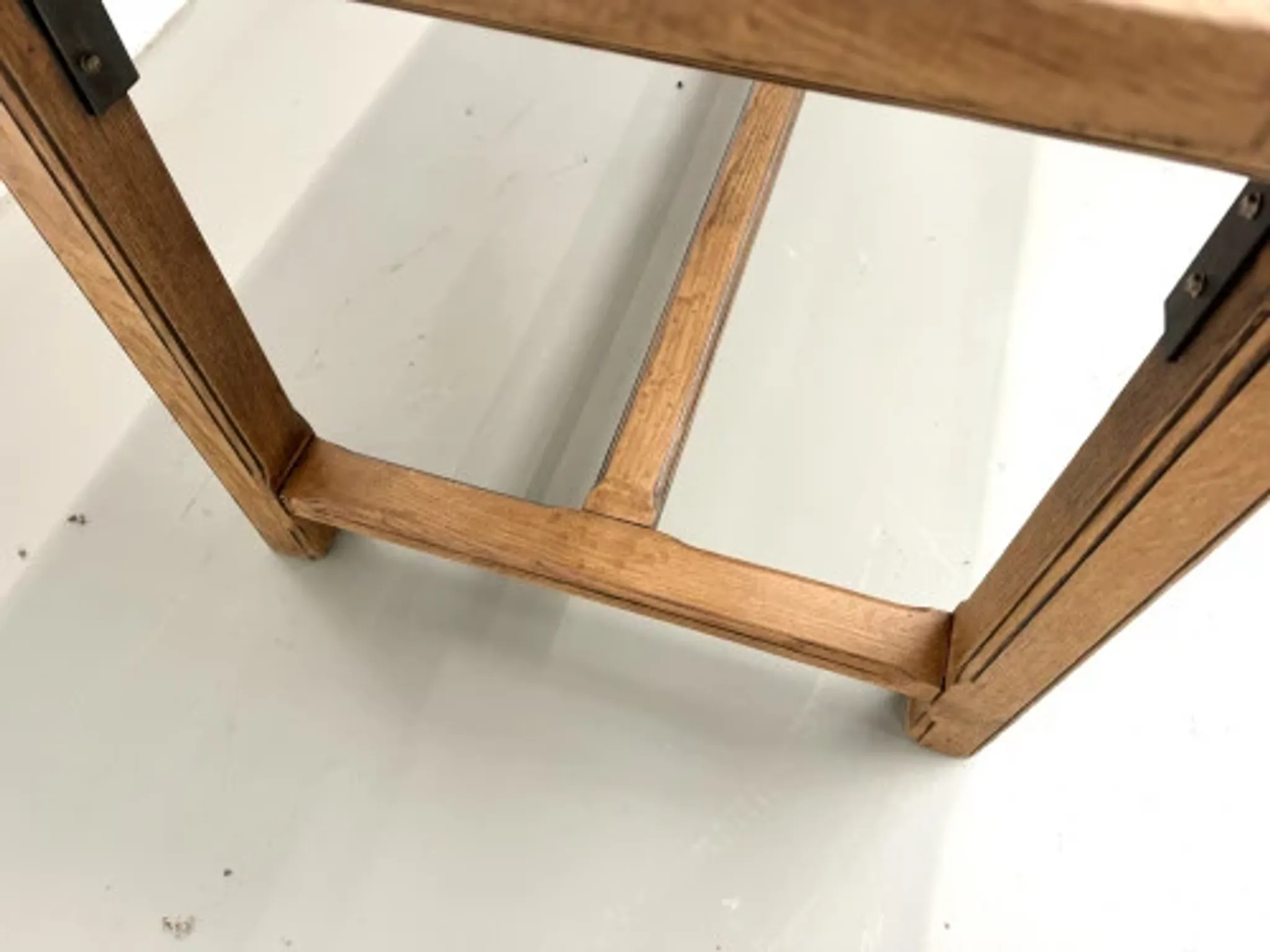 Solid oak farmhouse table, 1970s