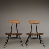 Chaises longues Pirkka par Ilmari Tapiovaara pour Laukaan Puu. Lot de 2