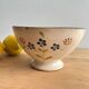 Old earthenware bowl on a pedestal, Digoin Sarreguemines Flowers / flo