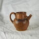 Rooster frieze pitcher, glaze with warm brown drips, ochre and volcanic - Denbac - 30s