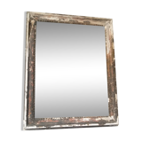 Beaded eighteenth weathered wooden mirror