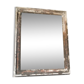 Beaded eighteenth weathered wooden mirror