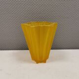 Yellow glass vase from German Walther glass estimated 1970-80s.