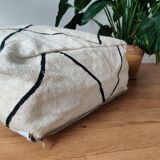 White kilim Berber pouf