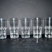 Baccarat lot of 5 Rotary glasses whisky long drink cut crystal signed
