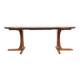 Midcentury Danish round teak dining table with 2 extensions 1960s