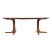 Table à manger ronde en teck danois des années 1960 avec 2 extensions.