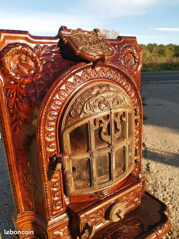 Poêle à coque de charbon Faure Revin modèle Gallia de style Art nouveau ...