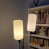 Floor lamp two glass globes and tablet