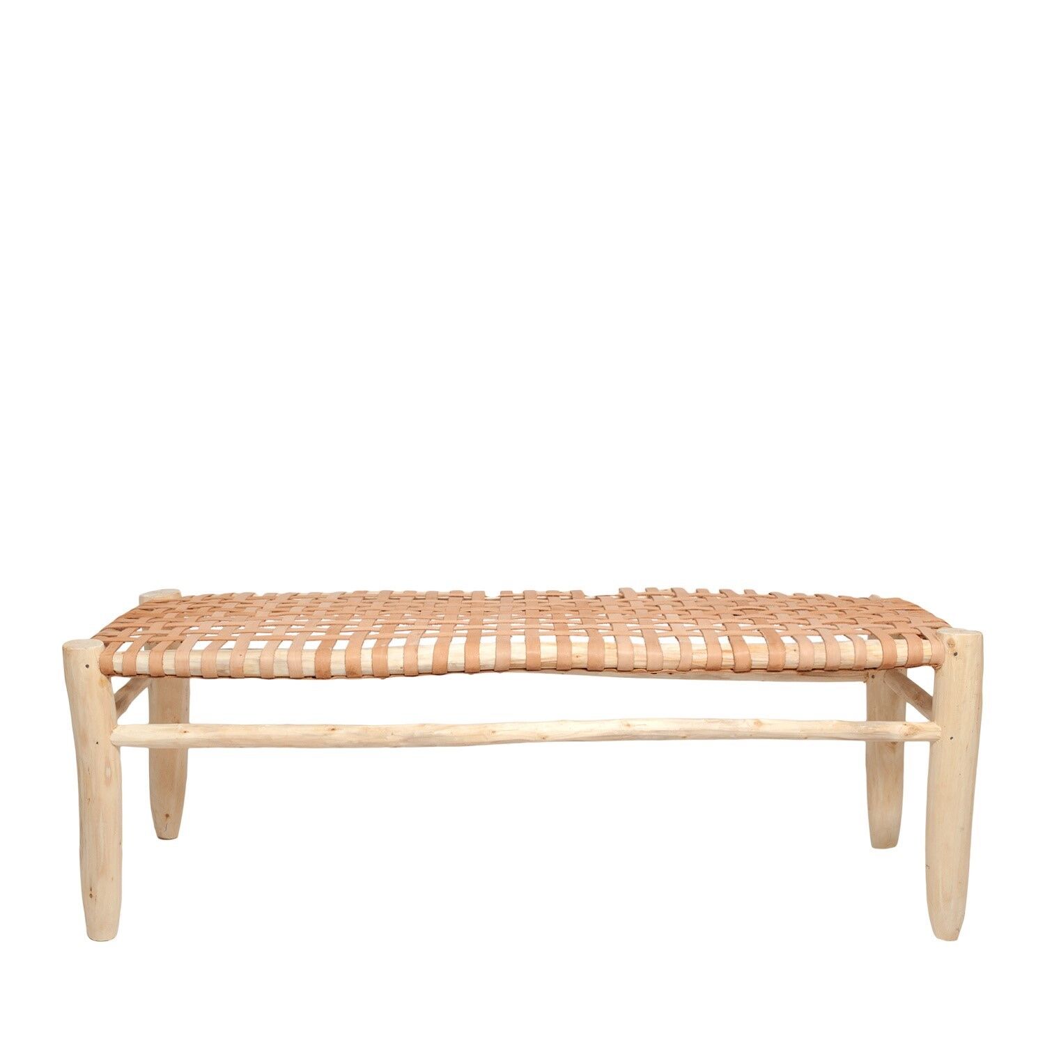 Wood and leather bench