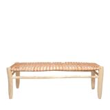 Wood and leather bench