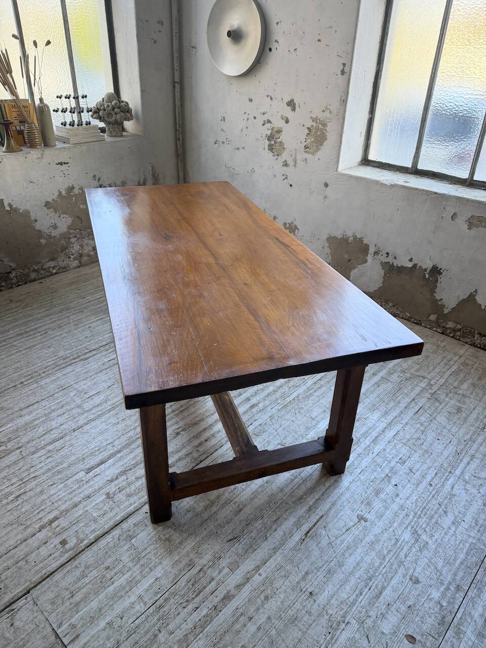 Rustic farmhouse table, solid oak, 2m