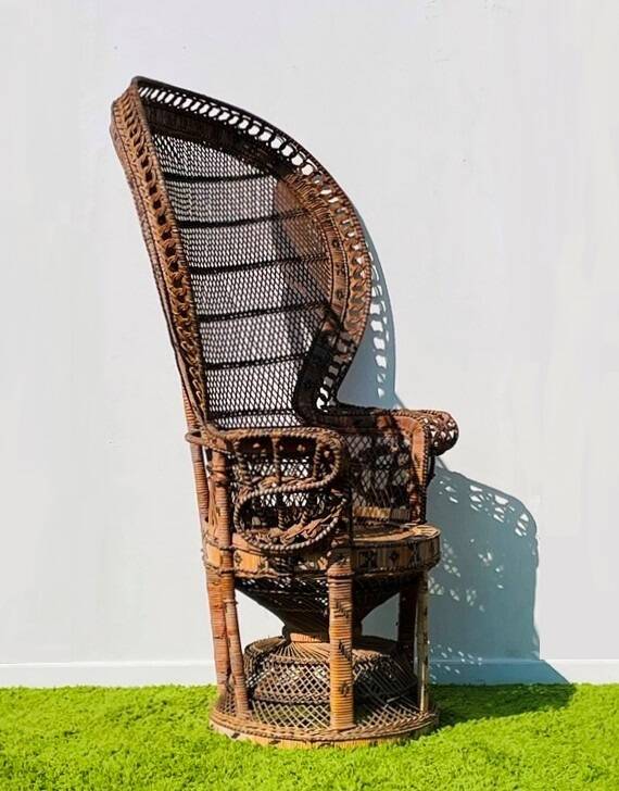 Fauteuil ' paon ' Emmanuelle XL. Vintage 70s