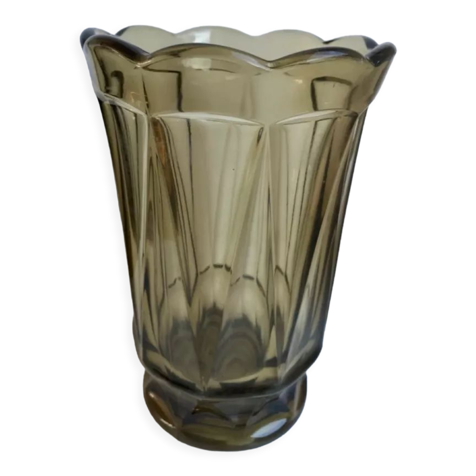 Smoked glass vase 60s-70s