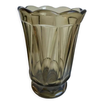 Smoked glass vase 60s-70s