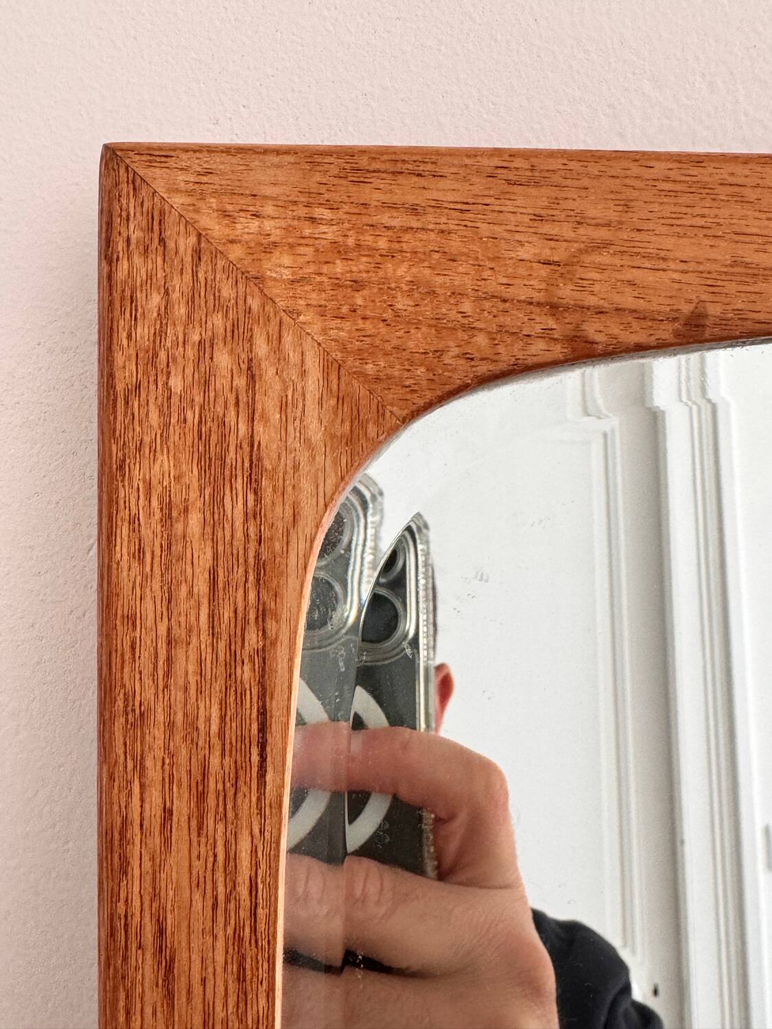 Vintage Scandinavian mirror, beveled glass