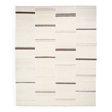 9x11 Brown & Cream Kilim Rug, 262x338Cm